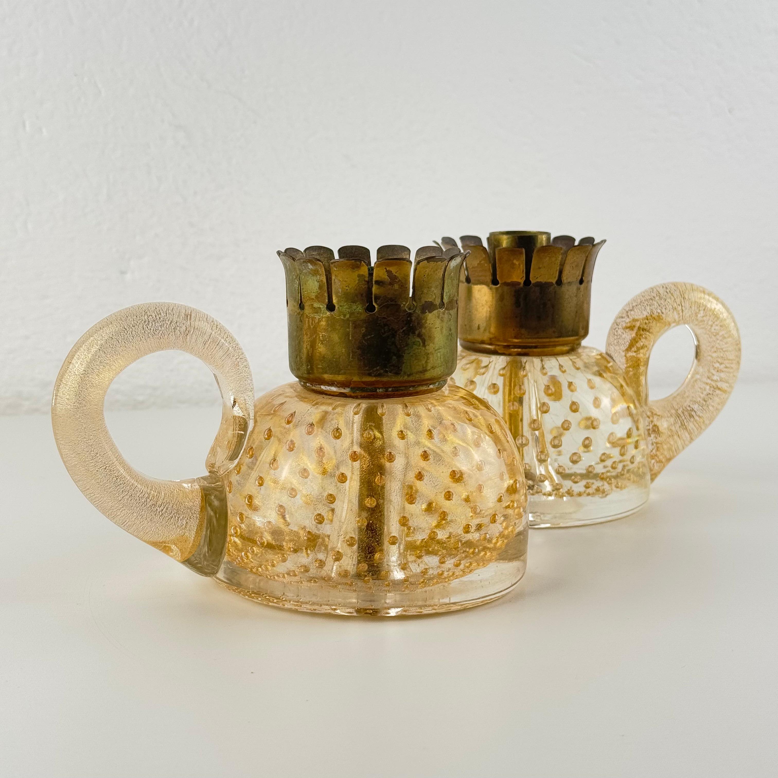 Pair of exceptional Barovier & Toso candleholders, Italy, 1938 in vendita 3