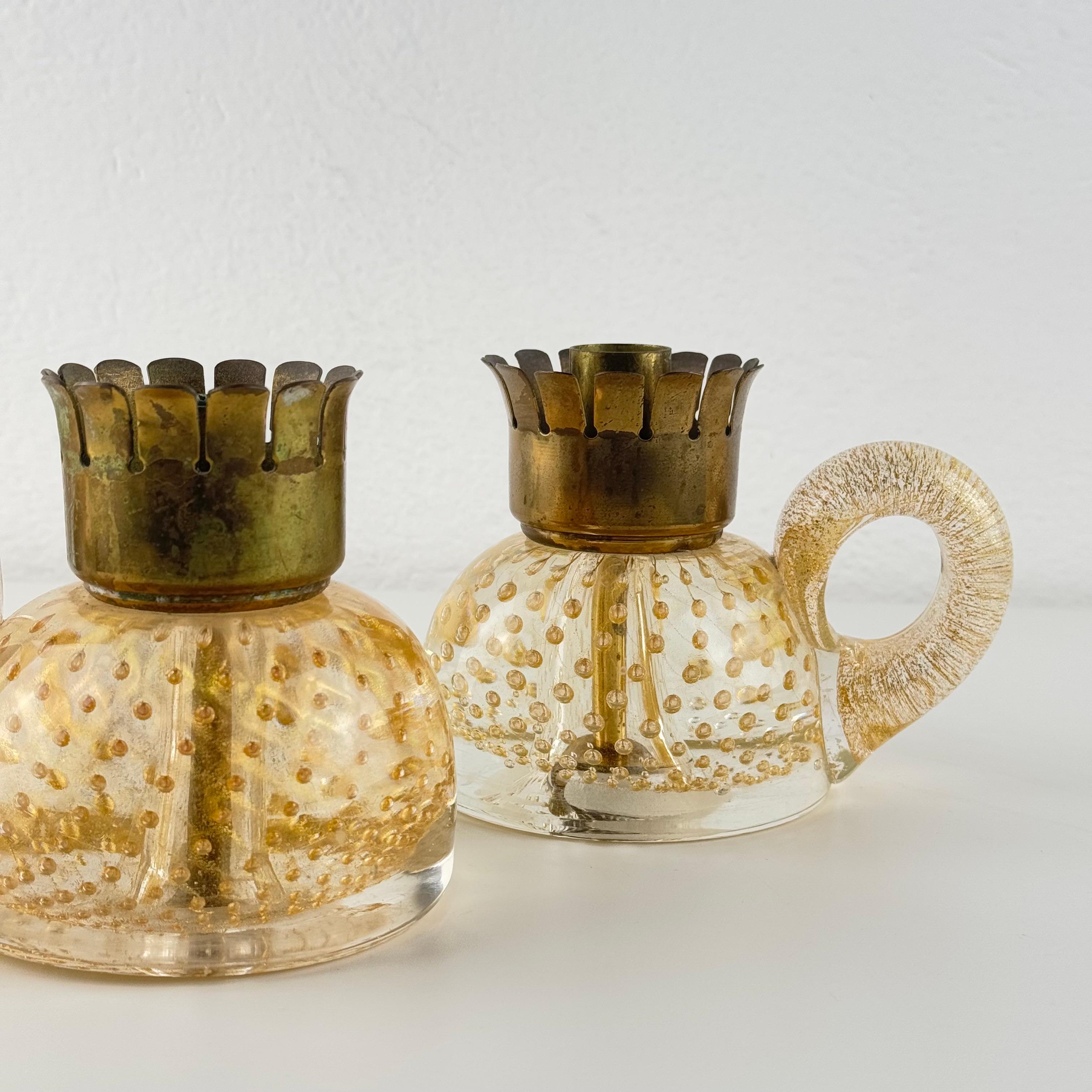 Metà XX secolo Pair of exceptional Barovier & Toso candleholders, Italy, 1938 in vendita