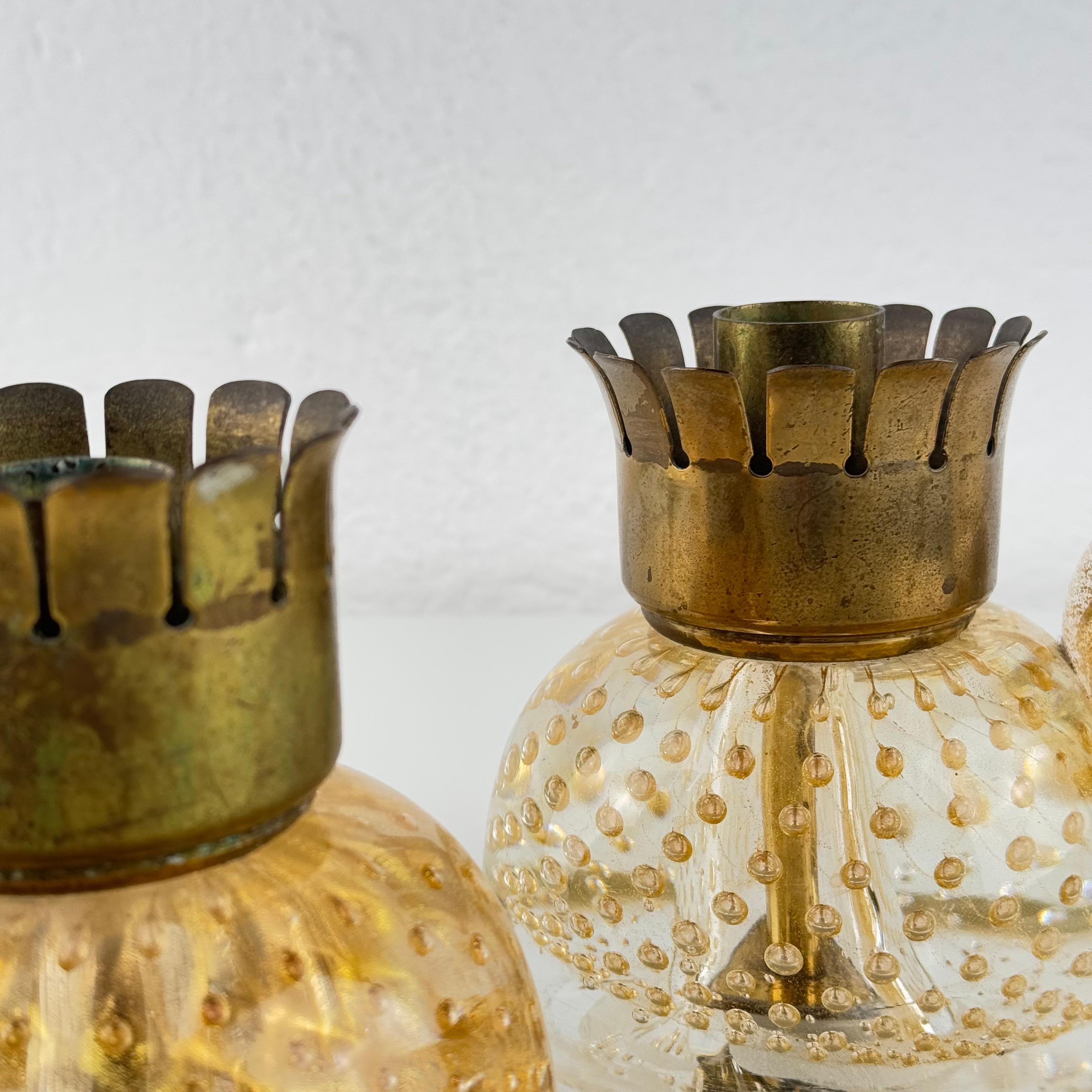Pair of exceptional Barovier & Toso candleholders, Italy, 1938 in vendita 1