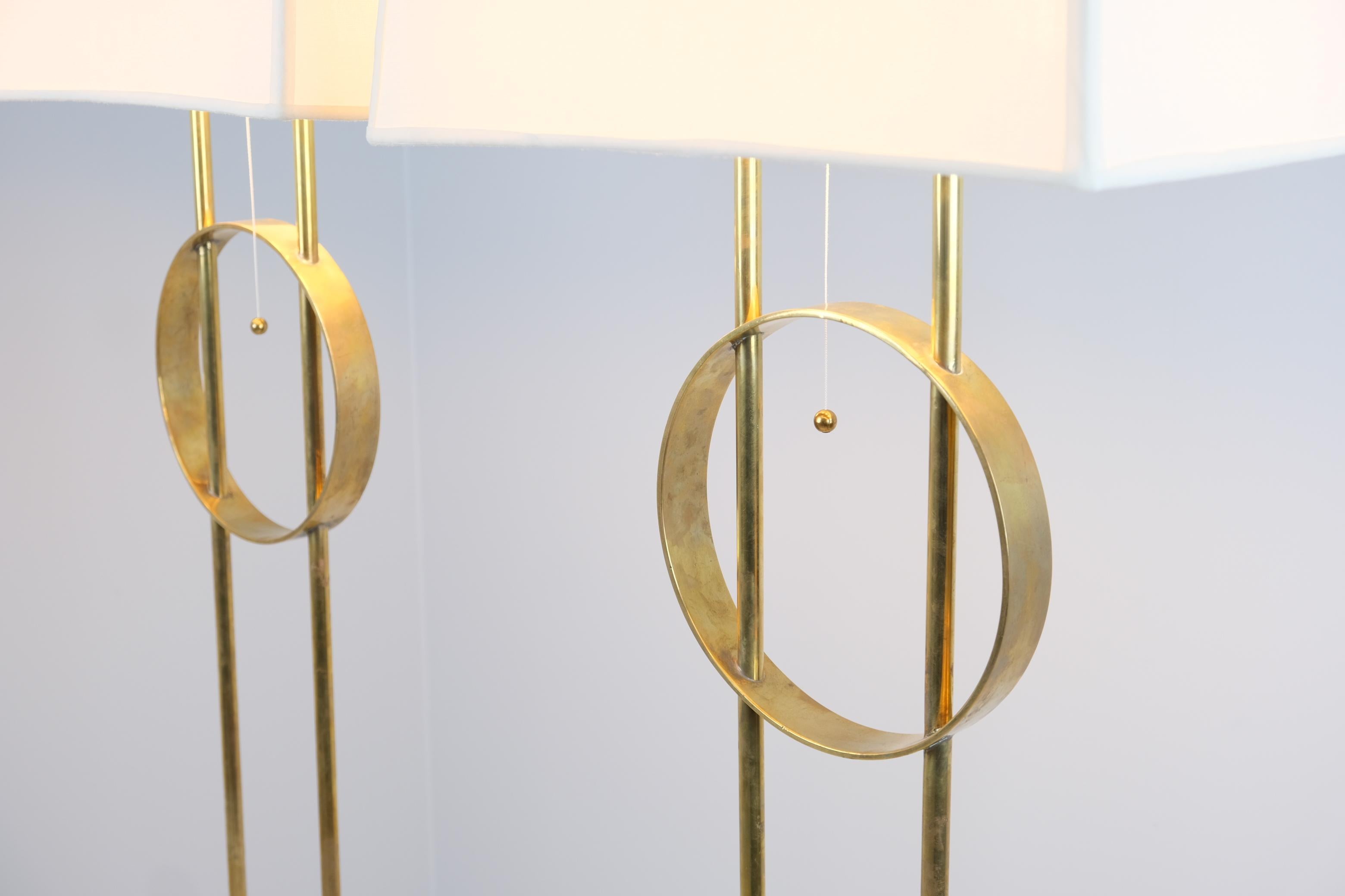 Pair Of Exceptional Commissioned HOK Floor Lamps by Paavo Tynell, Taito 1940s In Good Condition For Sale In Helsinki, FI