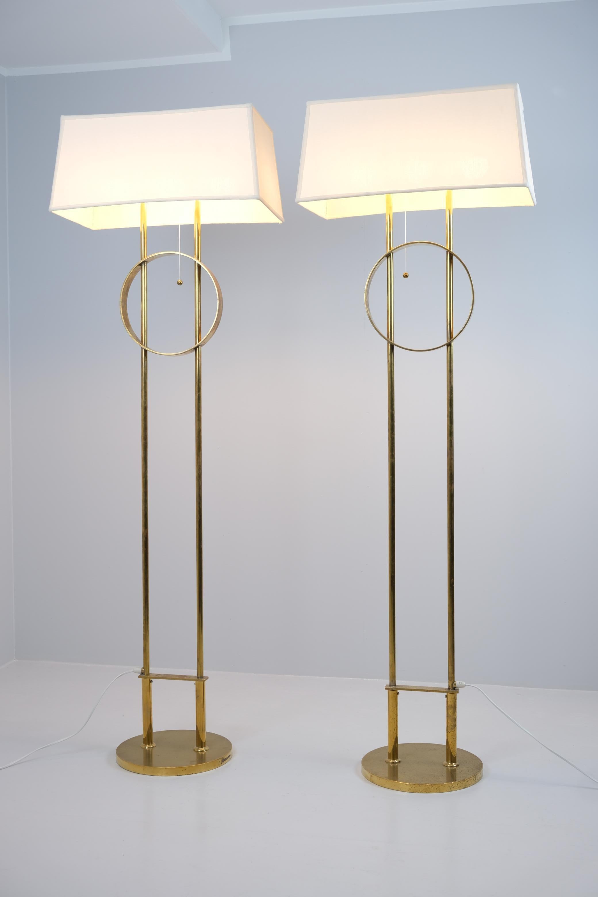 Finnish Pair Of Exceptional Commissioned HOK Floor Lamps by Paavo Tynell, Taito 1940s For Sale