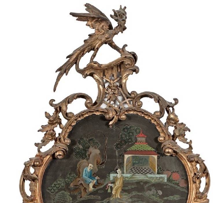 Mid-19th Century Pair of Exceptional Giltwood English Chinese Chippendale Period Mirrors For Sale