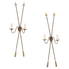 Pair of Exceptional Large 20th Century French Neo-Classical Revival Arrow Wall L