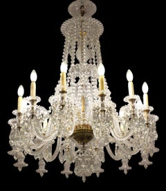Pair of Exceptional Large French Cut- Crystal Chandelier 1930'