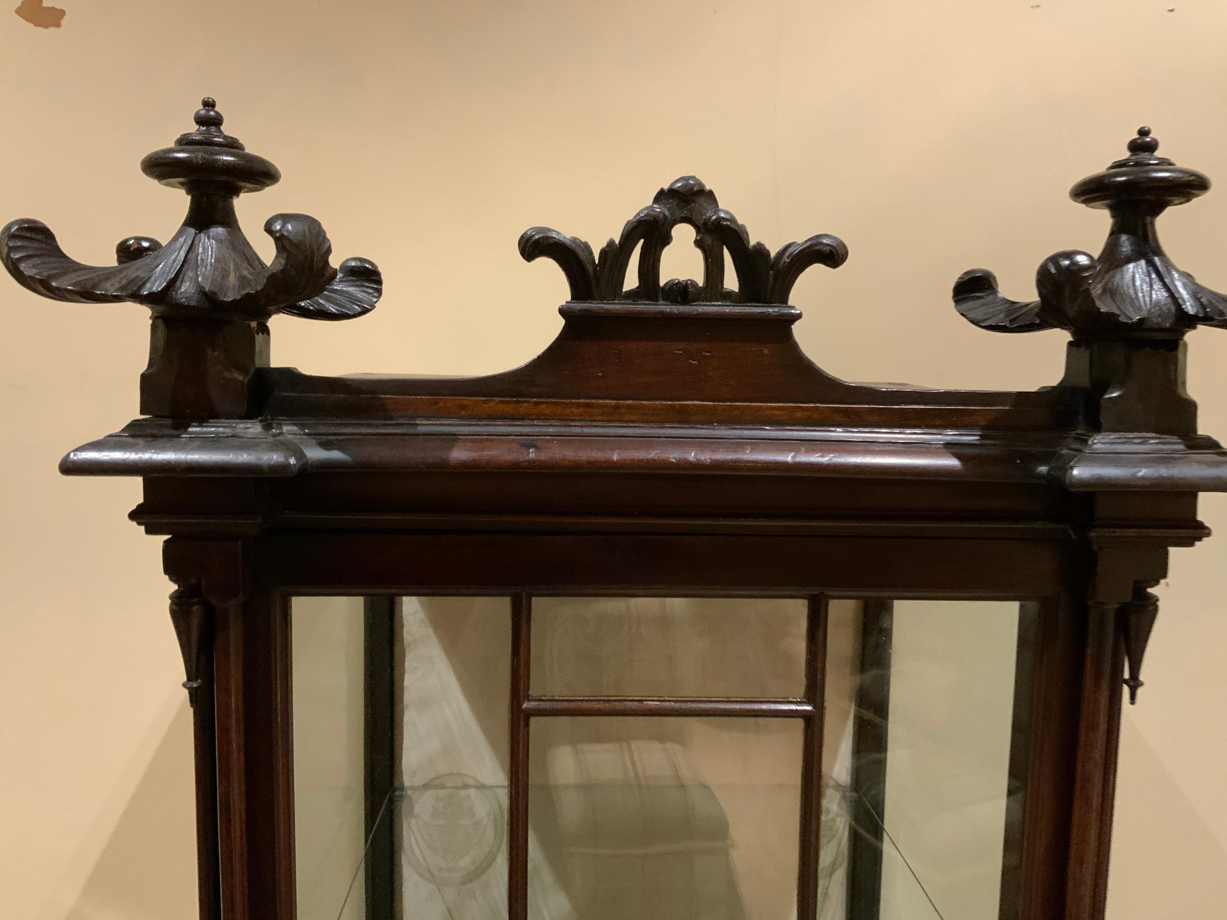 Hand-Crafted Pair of Exceptional Mahogany Chinese Chippendale Style Display Cabinets, C 1870