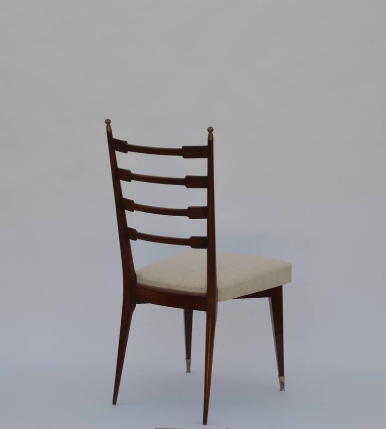 Pair of Exceptional Mid-Century Italian Chairs in the Style of Gio Ponti For Sale 1
