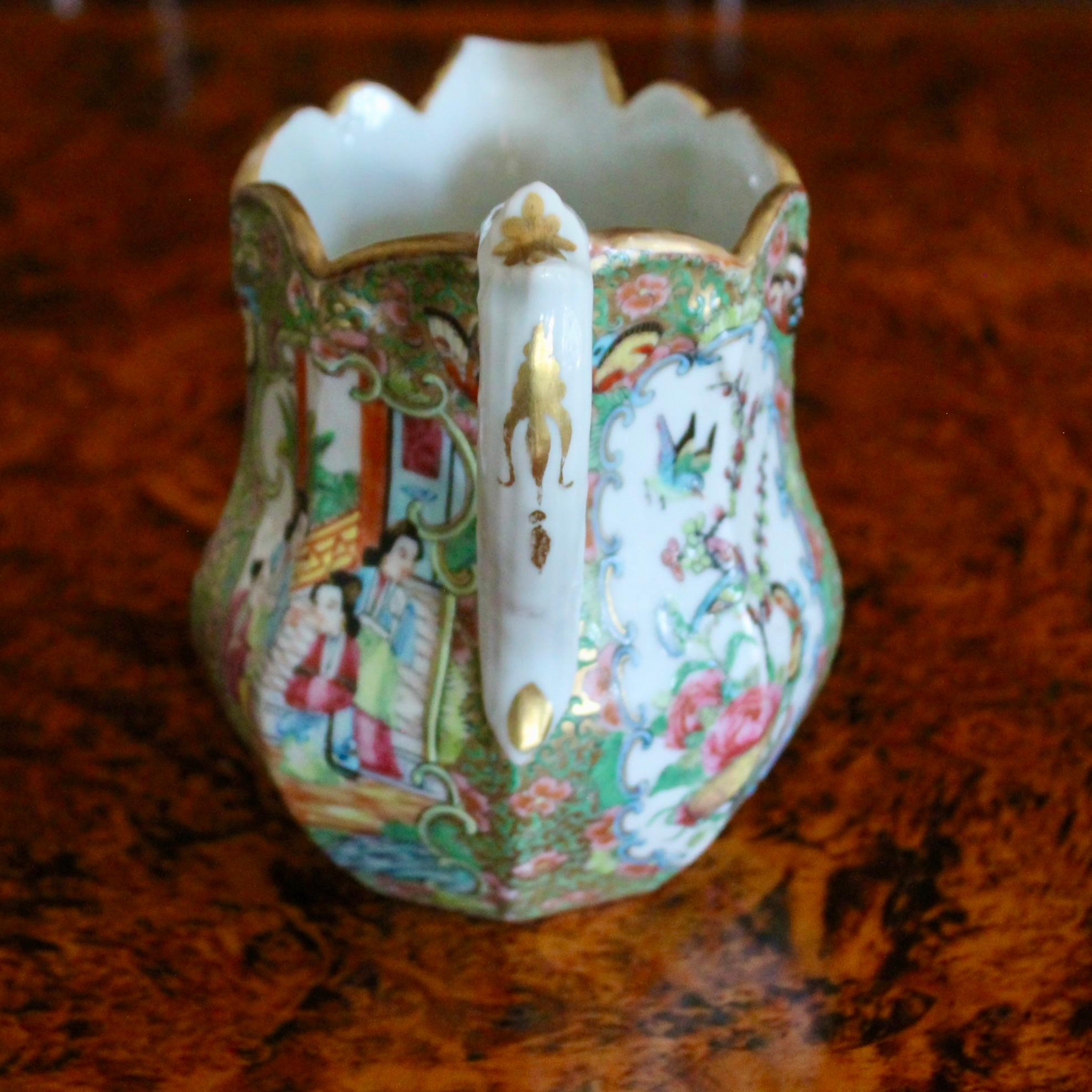 Pair of Exceptional Rose Medallion Porcelain Jugs For Sale 7