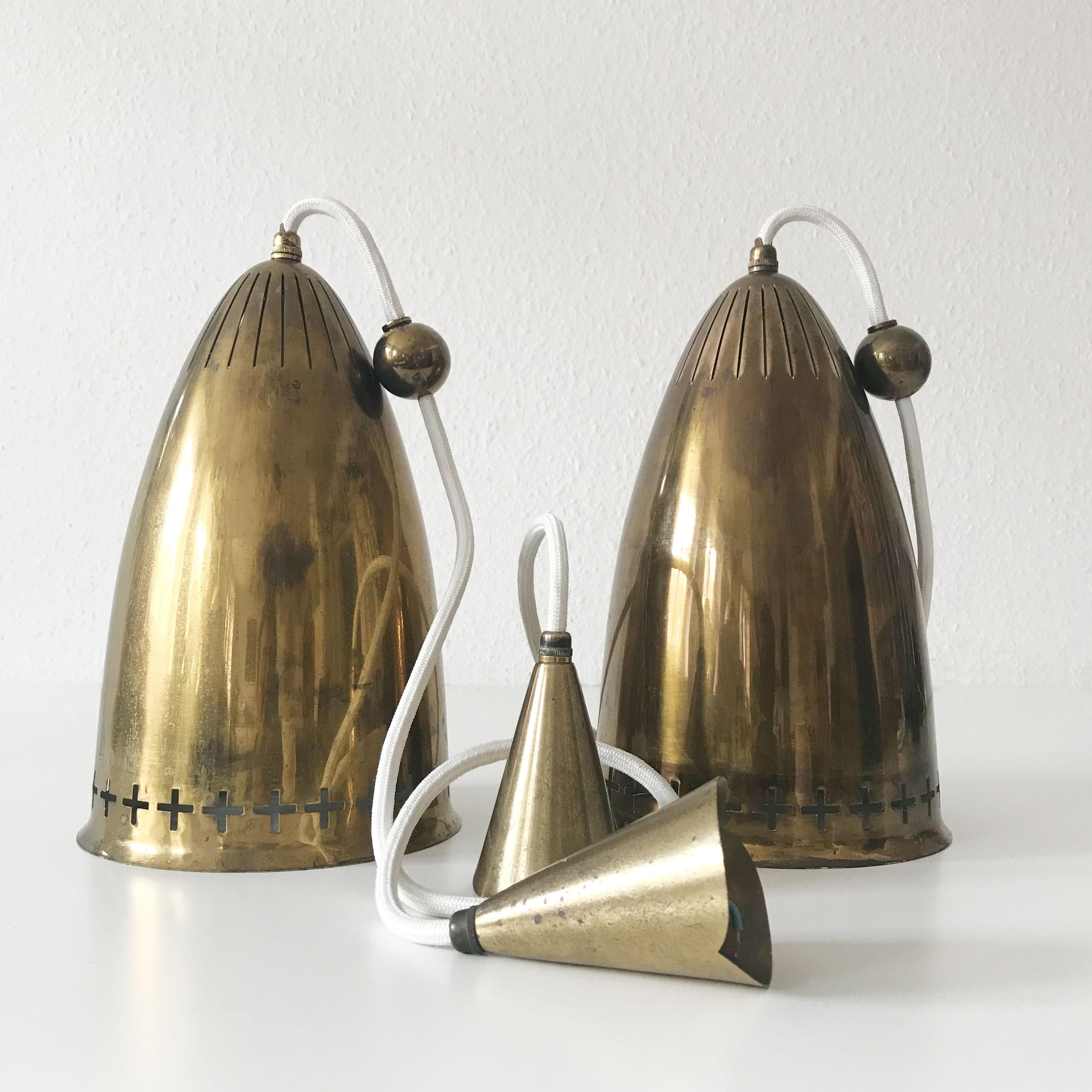 Pair of Exceptional Scandinavian Pendant Lamps by Hans Bergström Attributed For Sale 6