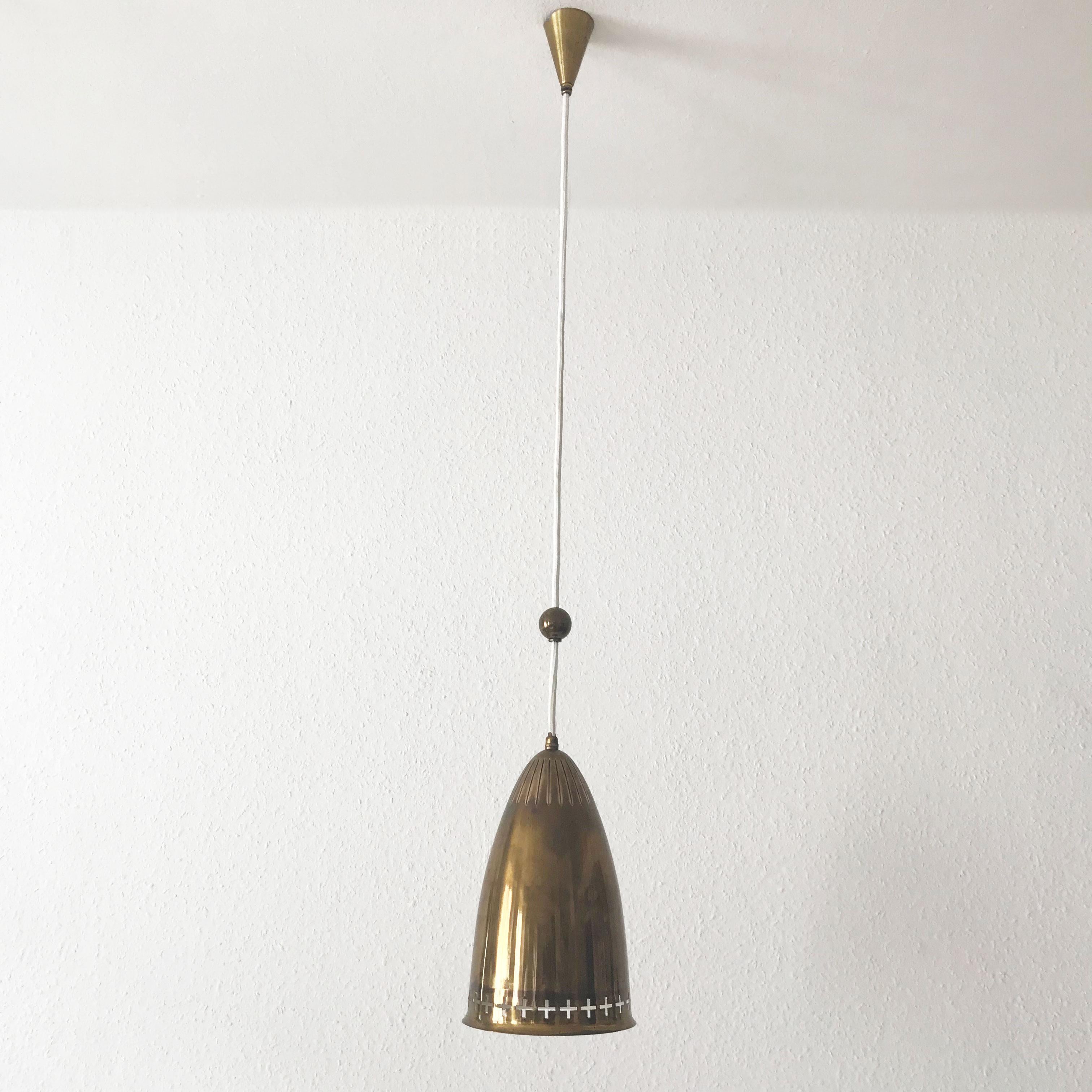 Mid-Century Modern Pair of Exceptional Scandinavian Pendant Lamps by Hans Bergström Attributed For Sale