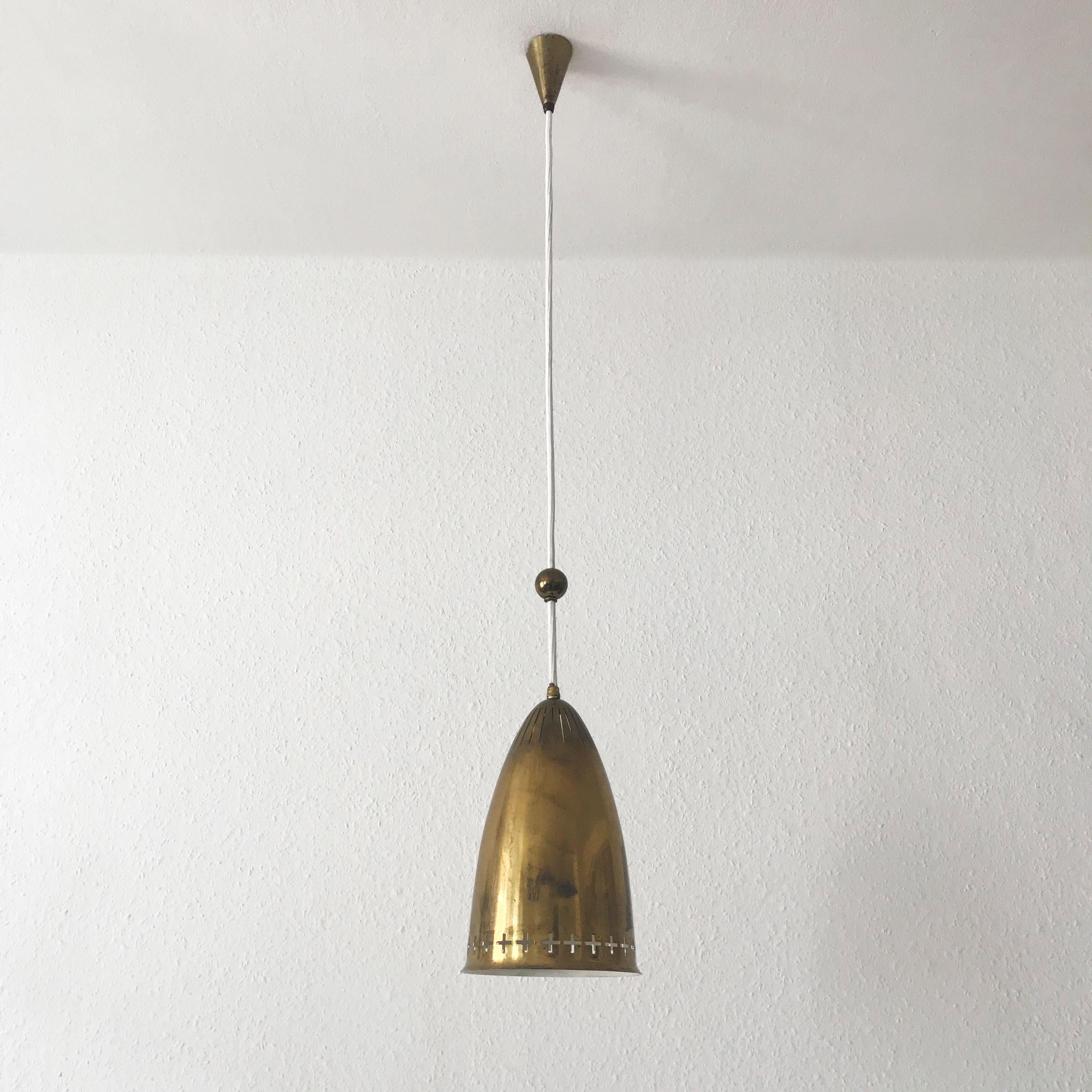 Mid-20th Century Pair of Exceptional Scandinavian Pendant Lamps by Hans Bergström Attributed For Sale