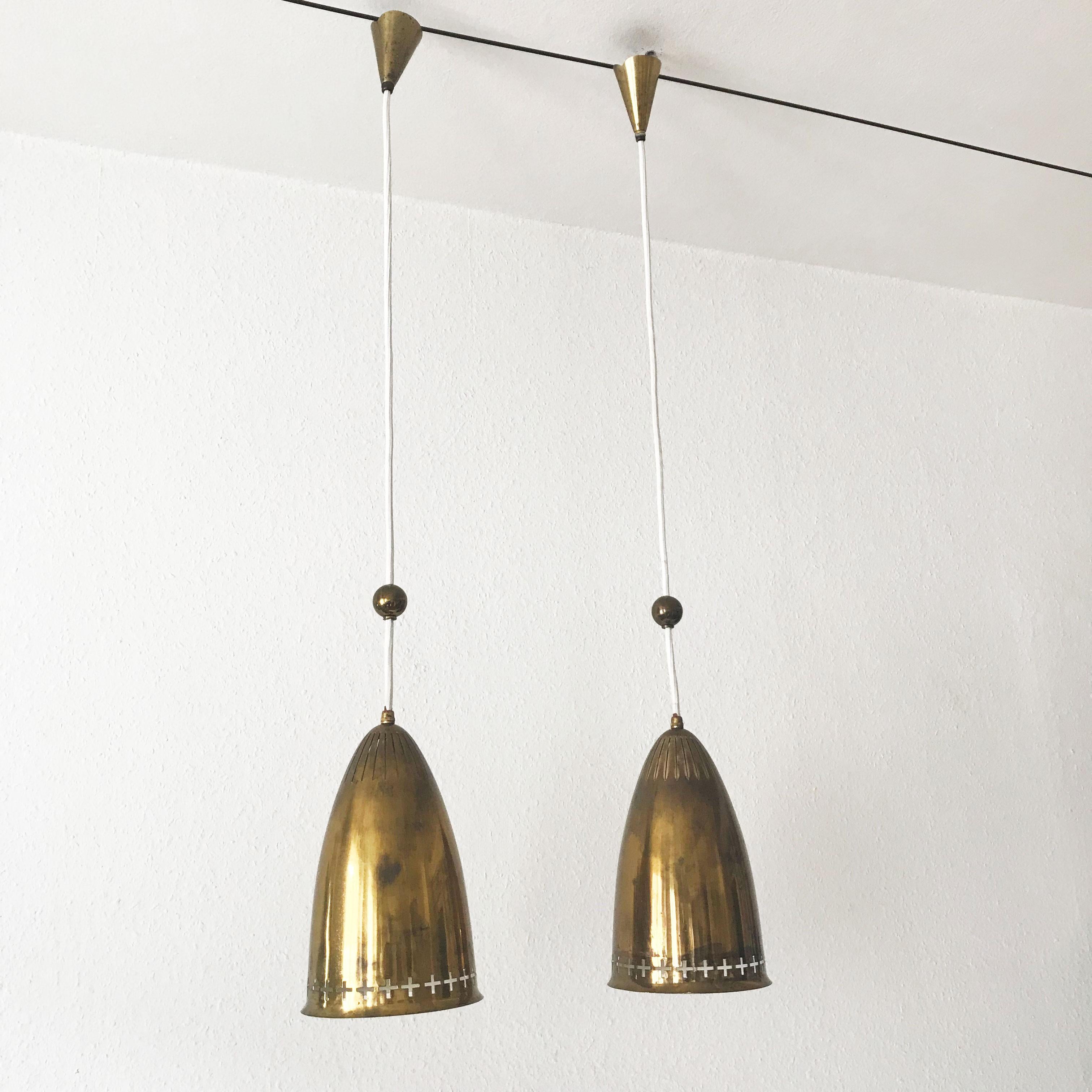 Pair of Exceptional Scandinavian Pendant Lamps by Hans Bergström Attributed For Sale 1