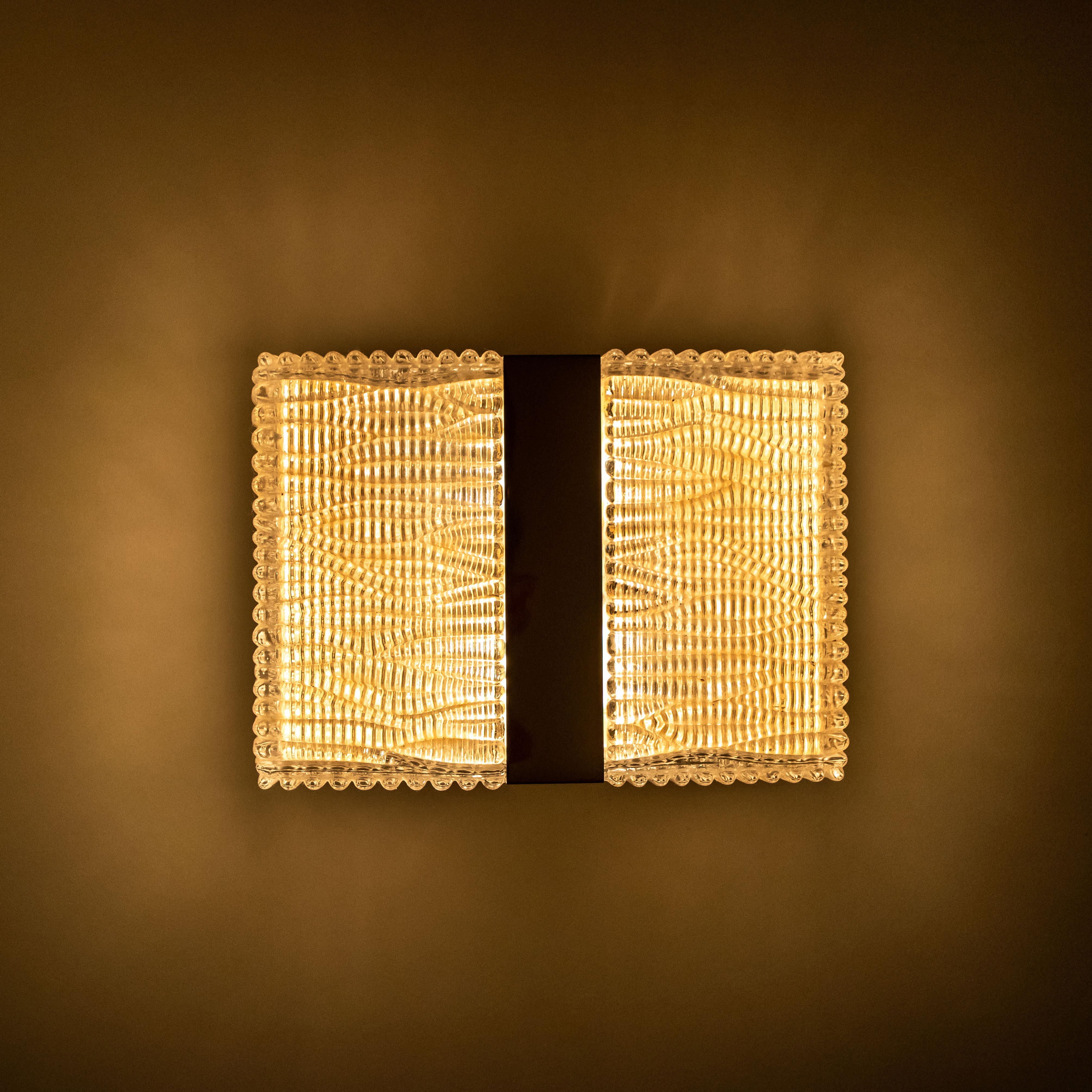 Late 20th Century Pair of Exceptional Wall Lights Limburg Glashütte, 1960s