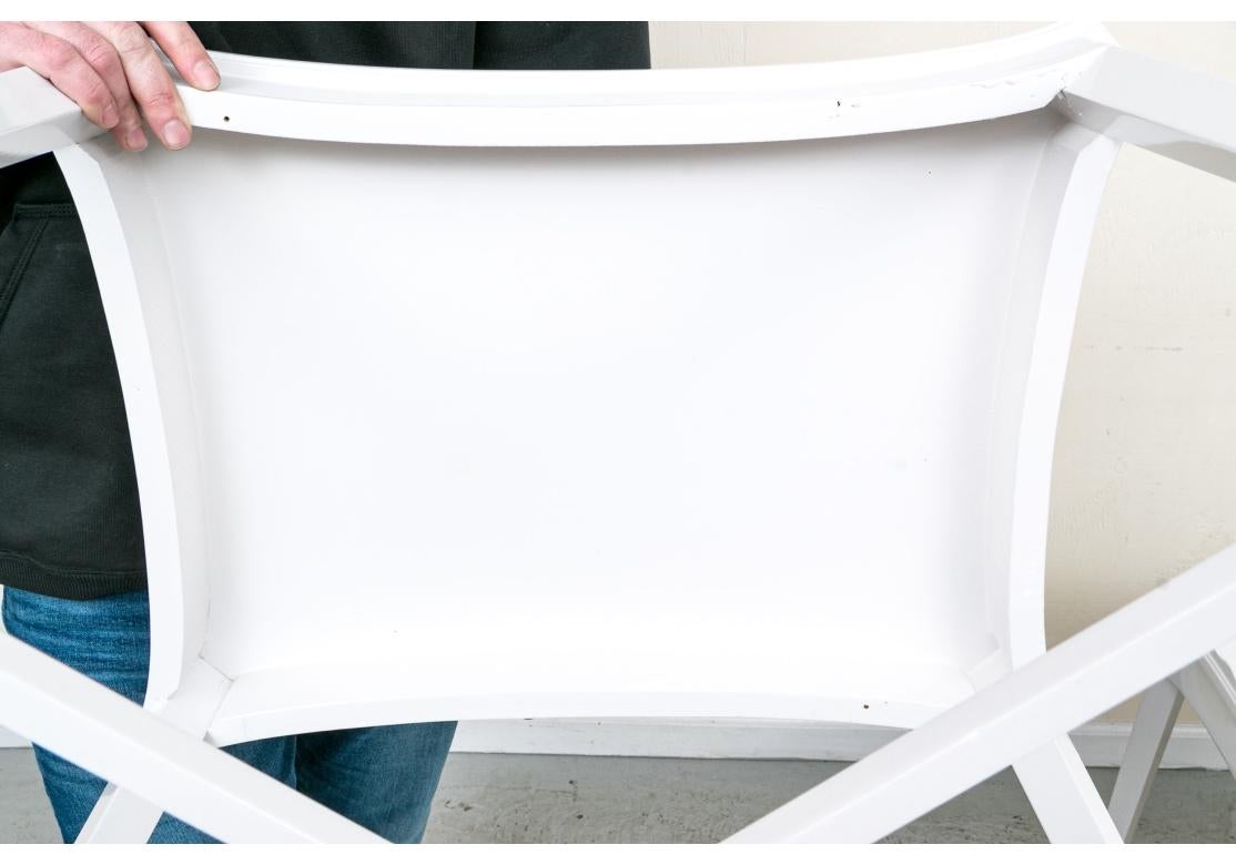 Hollywood Regency Pair Of Exceptional White Lacquered Side Tables For Sale