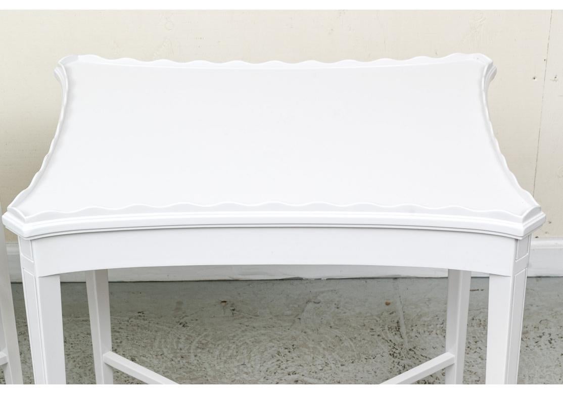 Pair Of Exceptional White Lacquered Side Tables For Sale 2
