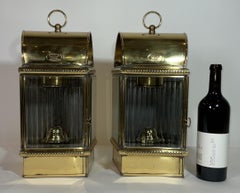 Pair of Exceptional Yacht Cabin Lanterns by Davey & Co.