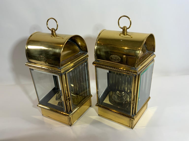 British Pair of Exceptional Yacht Cabin Lanterns by Davey & Co. For Sale