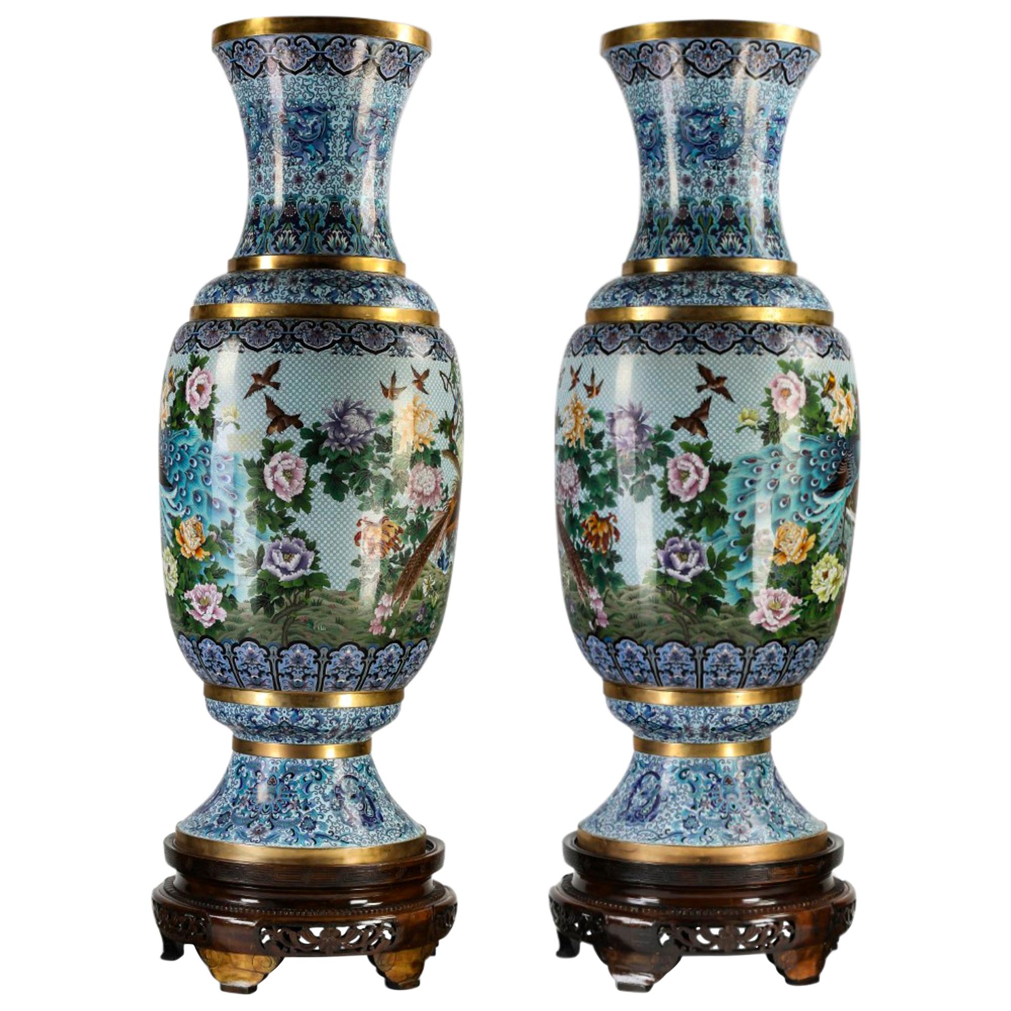 Vaso cinese in ottone smaltato in vendita su 1stDibs