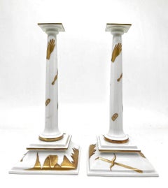 Pair of Exceptionally Rare Candlestick Holders designed by Gio Ponti for Ginori