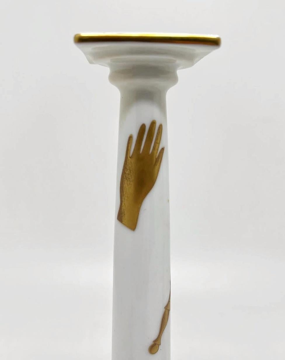 Pair of Exceptionally Rare Candlestick Holders designed by Gio Ponti for Ginori For Sale 1