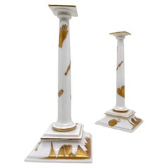 Paire de chandeliers exceptionnellement rares conçus par Gio Ponti pour Ginori