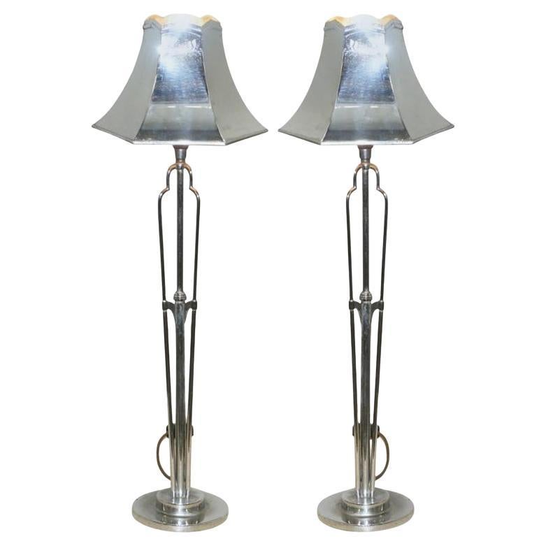 Pair of Exceptionally Rare Elsie Roberts Oswald Partridge Milne Art Deco Lamps