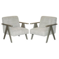 PAAR EXDiSPLAY NORDIC STYLE EDGAR ARMCHAIRS BEECH WOOD FRAMES OATMEAL FABRIC