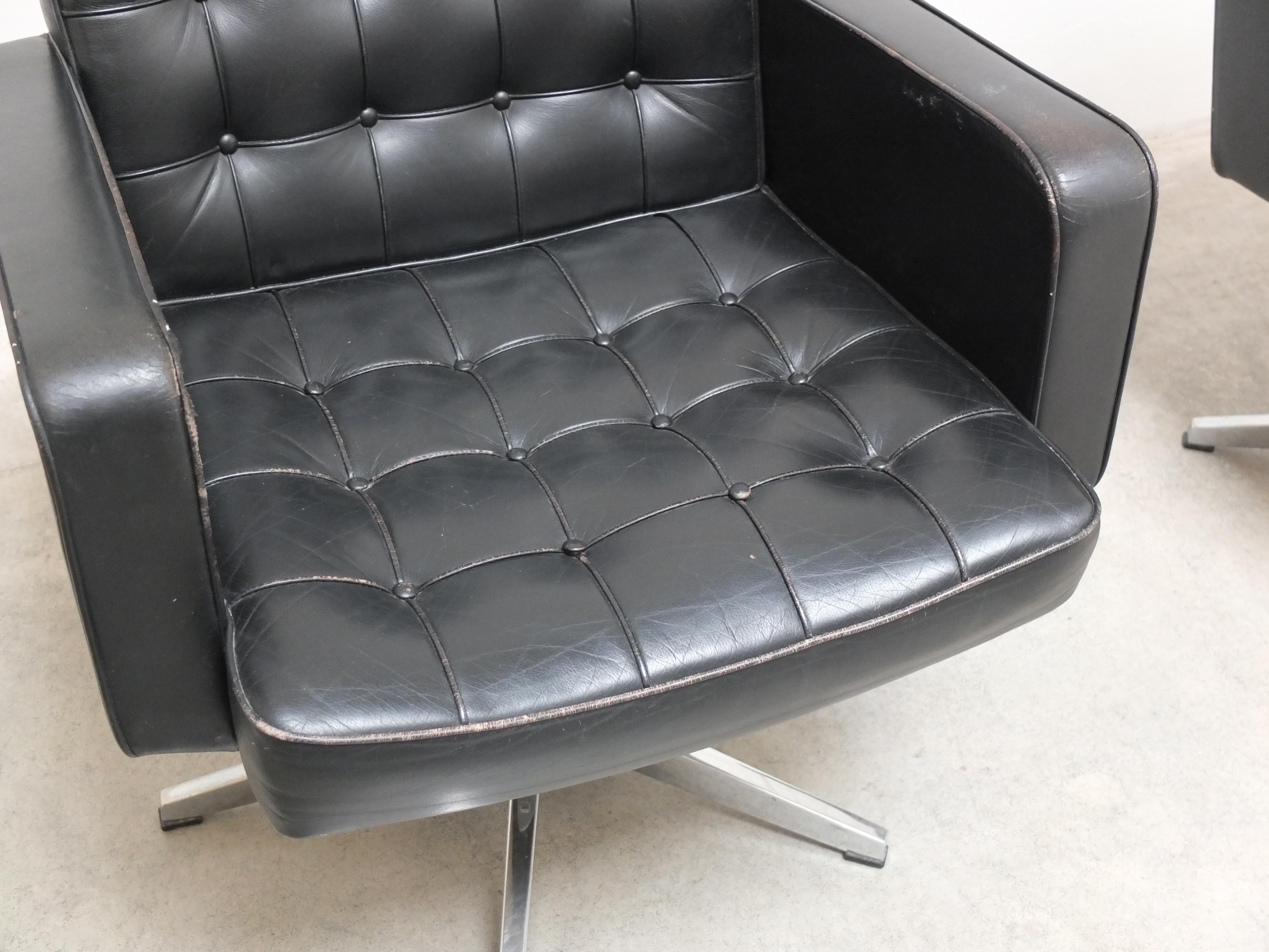 Paire de chaises longues pivotantes de Vincent Cafiero pour Knoll, années 1960 en vente 7