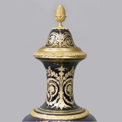 Pair of Exhibition Quality Sèvres-Style Porcelain Vases