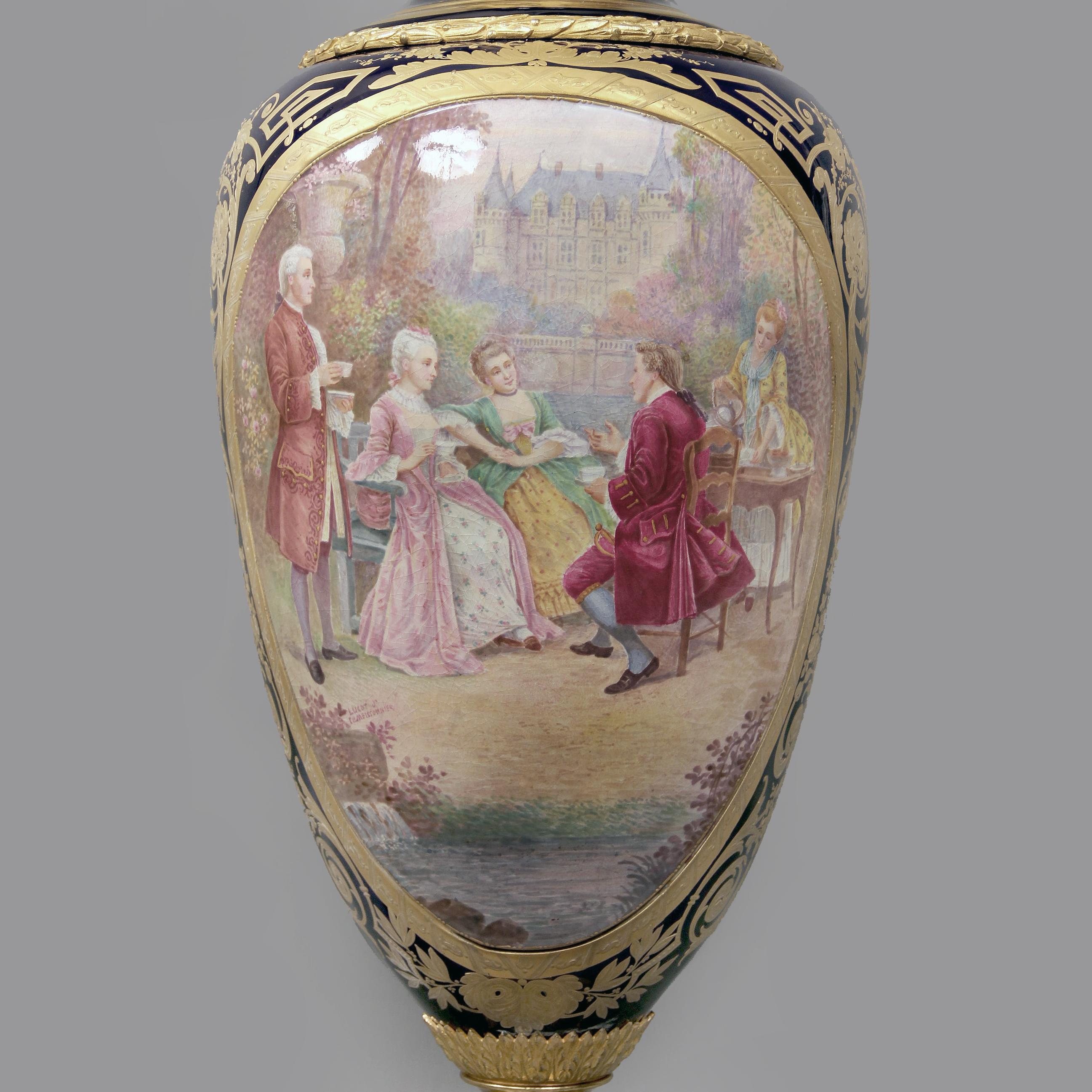 19th Century Pair of Exhibition Quality Sèvres-Style Porcelain Vases For Sale