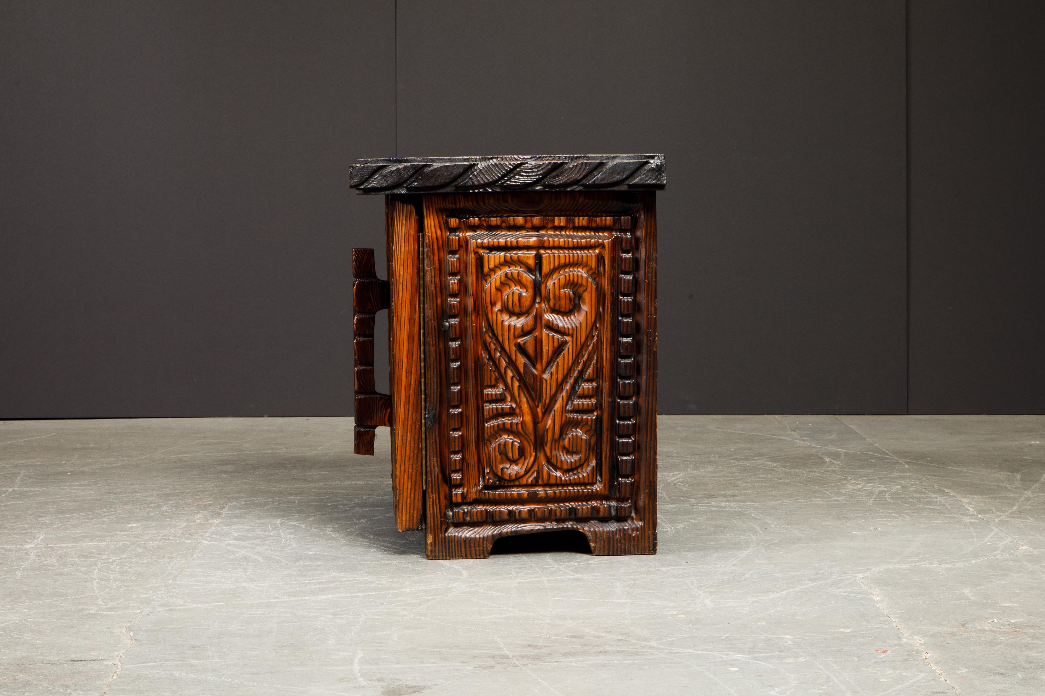 Pair of Exotic Carved End Tables by William Westenhaver for Witco, c 1950 3