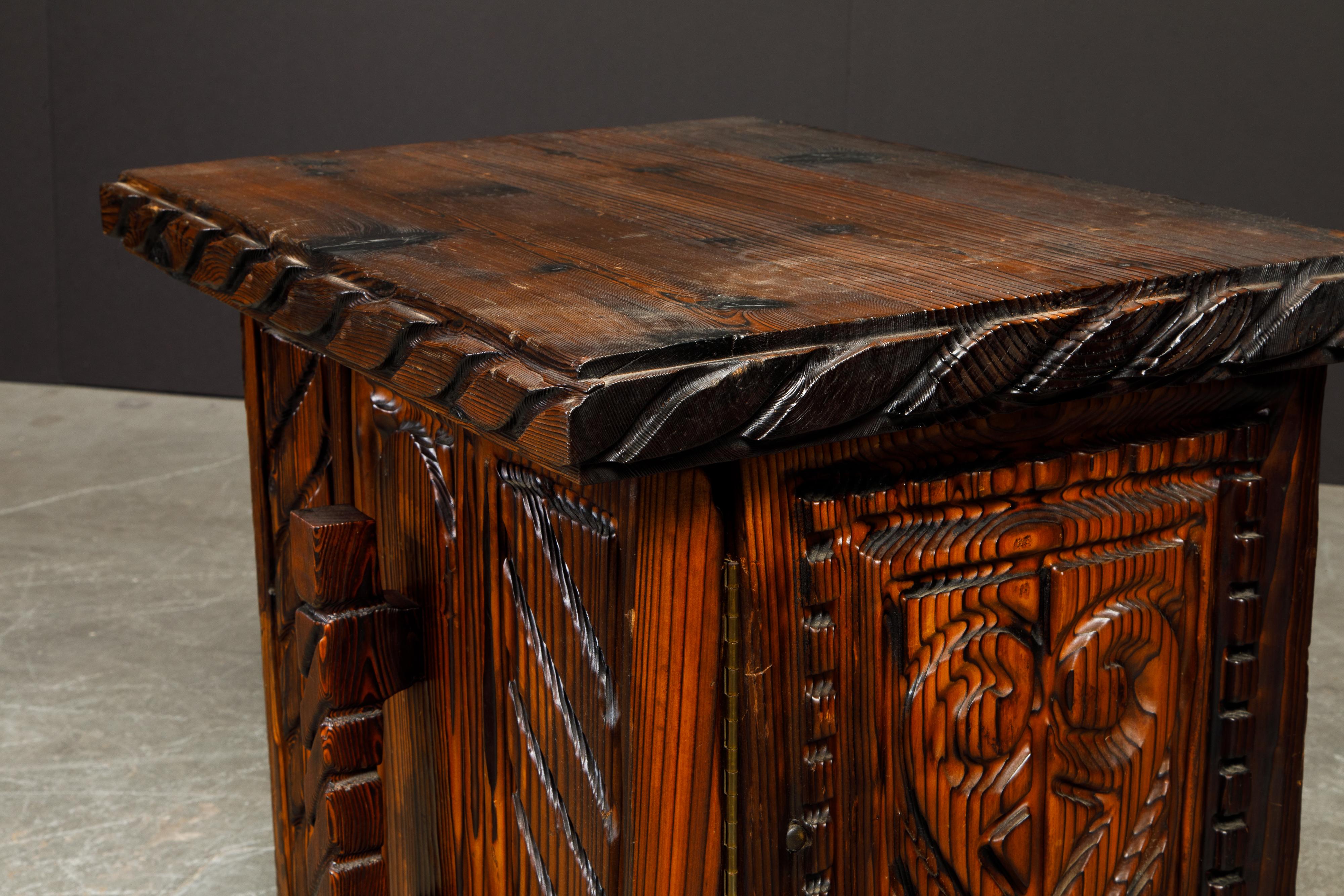 Pair of Exotic Carved End Tables by William Westenhaver for Witco, c 1950 5