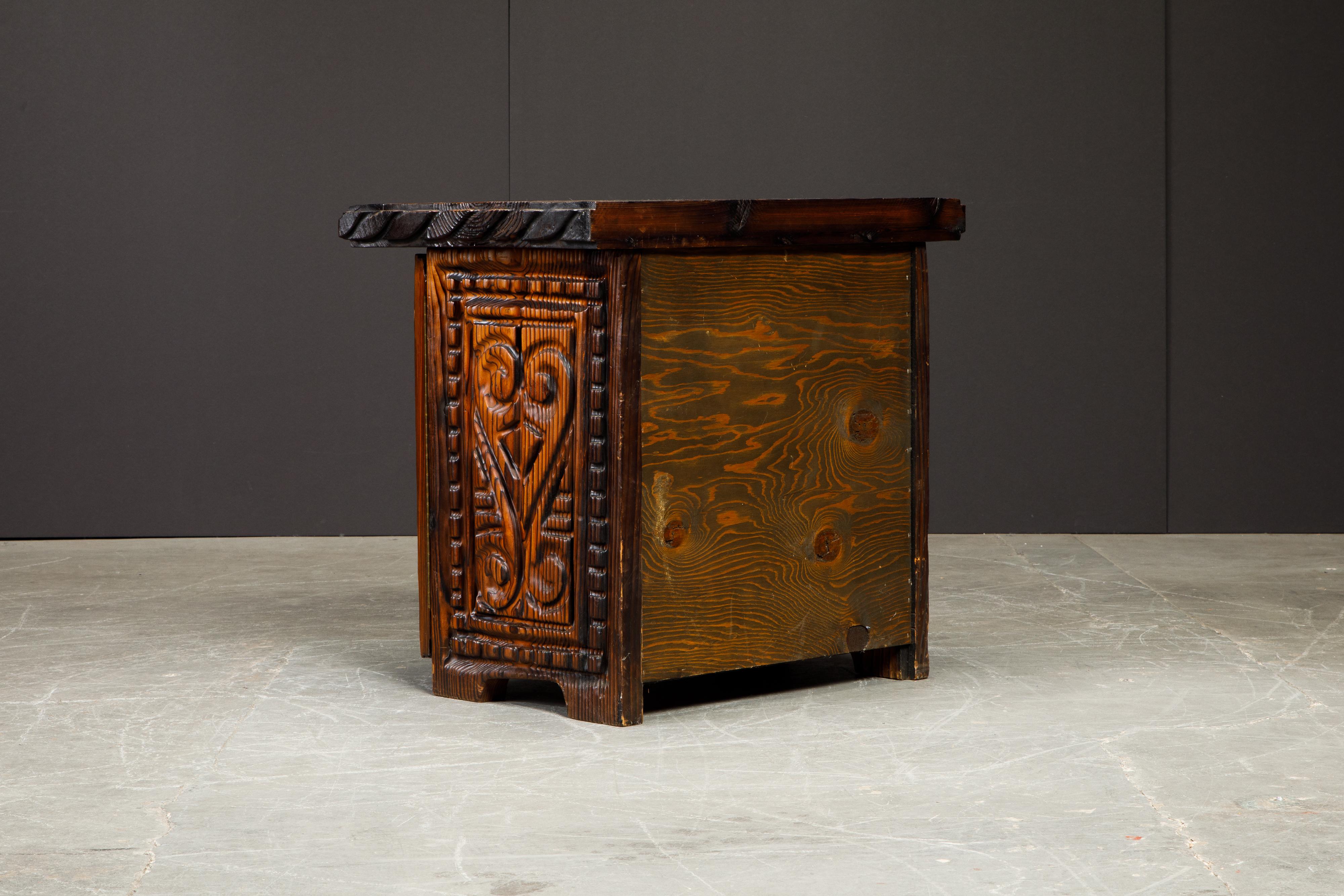 Pair of Exotic Carved End Tables by William Westenhaver for Witco, c 1950 2