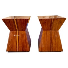 Pair of Exotic Wood Side Tables