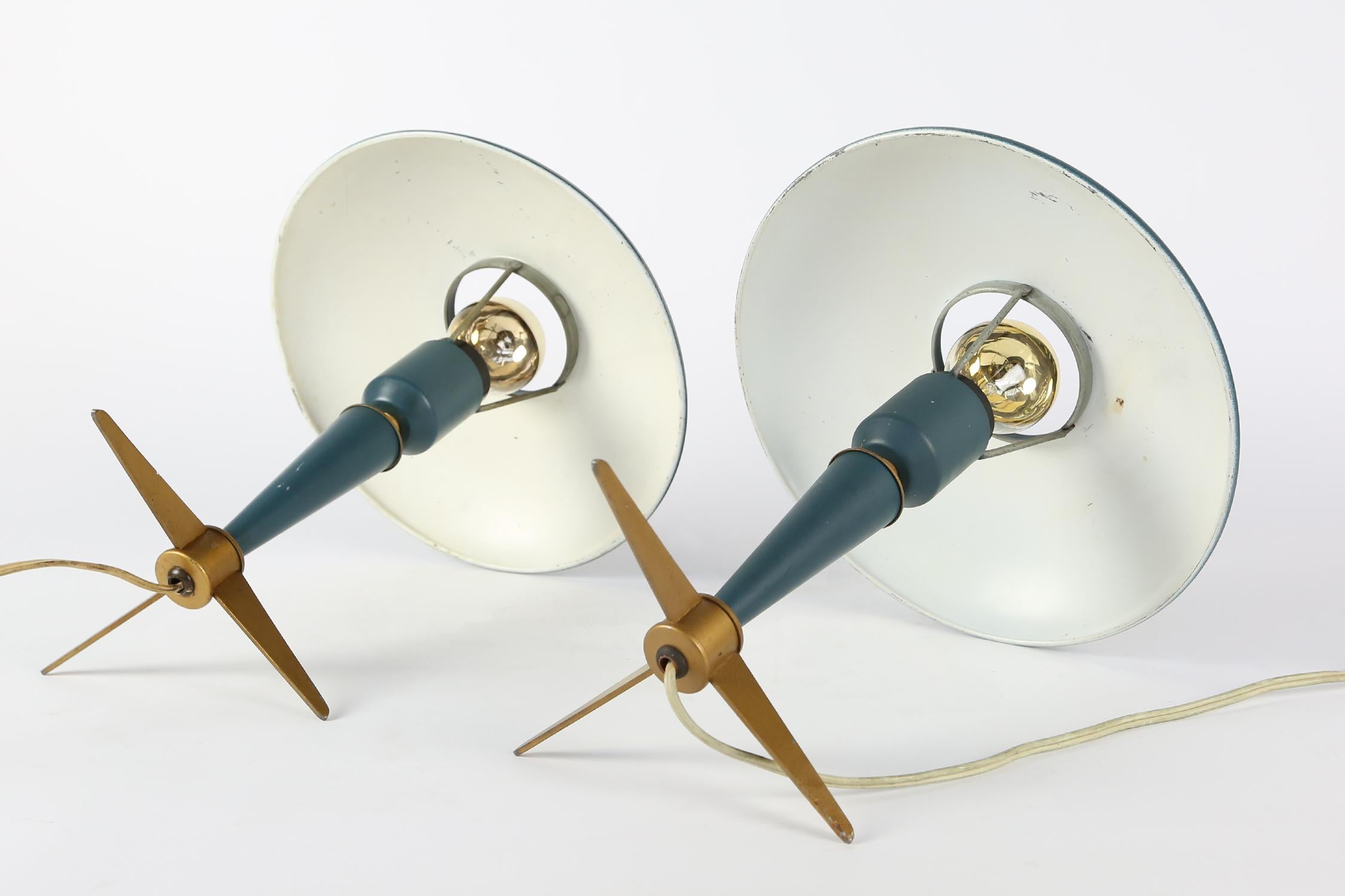 Mid-Century Modern Pair of Expo 58 Tripod Desk Lamps by Louis Kalff for Philips, 1950s