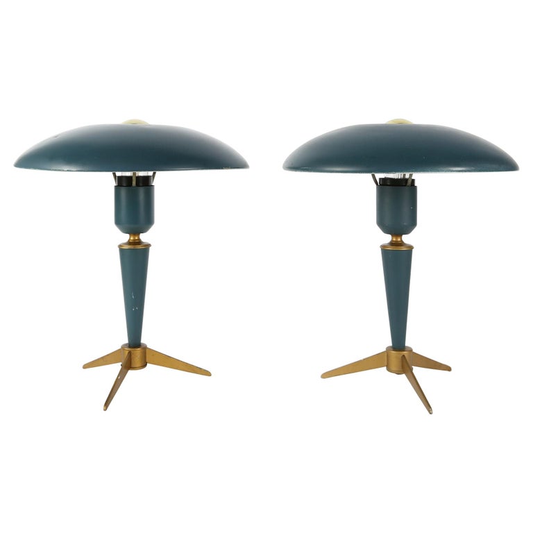 Pair of Expo 58 Tripod Desk Lamps by Louis Kalff for Philips, 1950s at