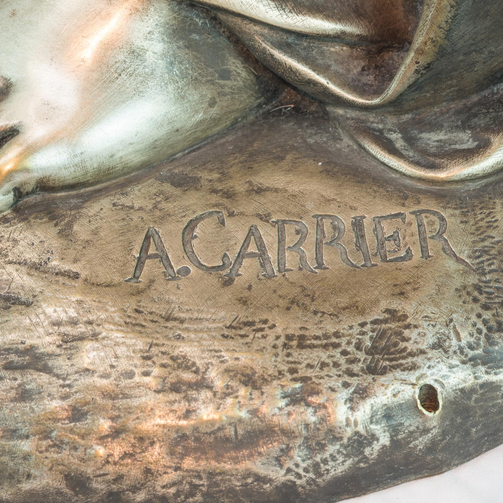 Paire de torchères d'exposition figuratives de Bacchante en bronze argenté et doré de style néo-grec en vente 3