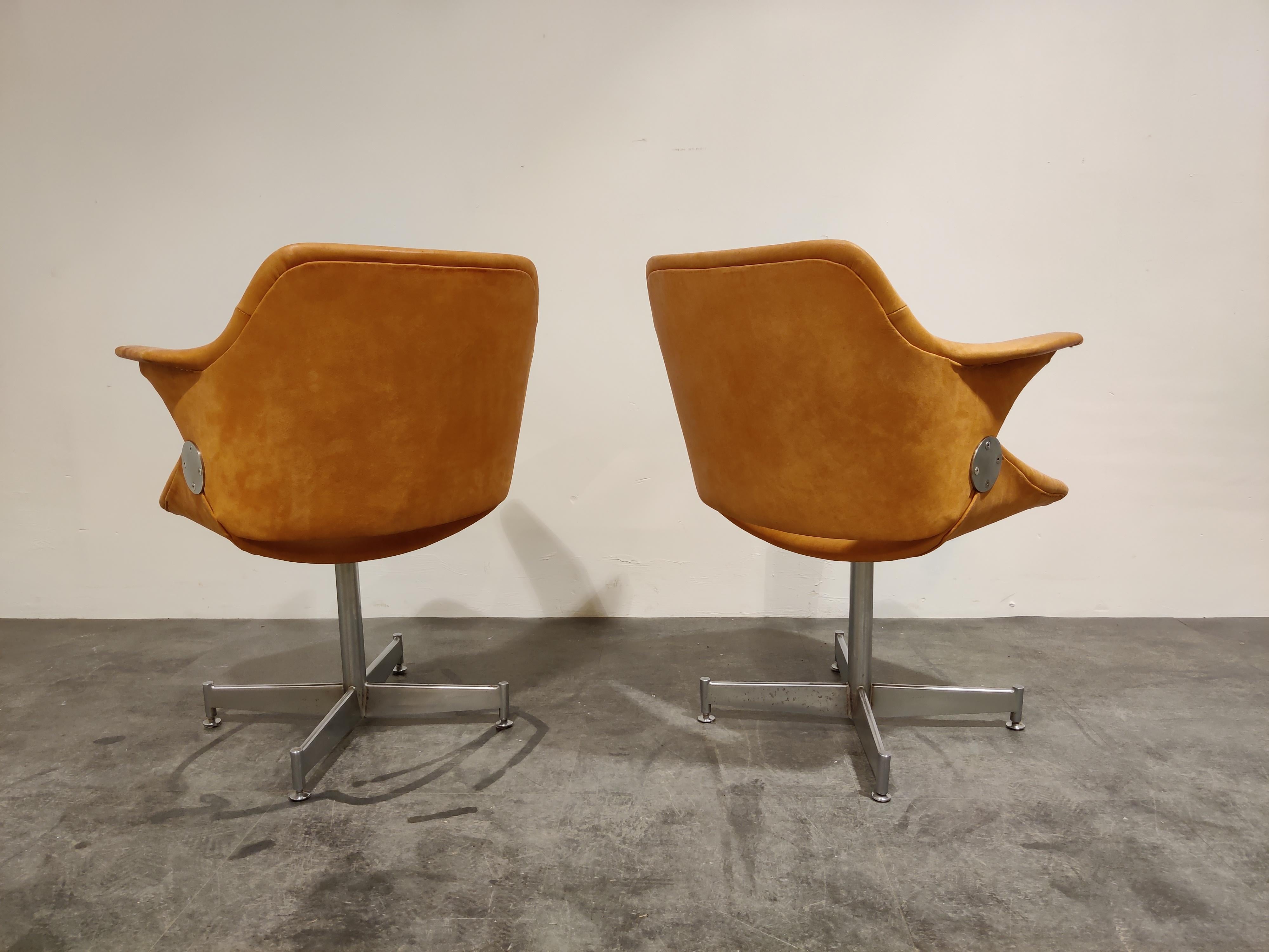 Leather Pair of Exquis Armchairs by Geoffrey Harcourt for Artifort, 1960s