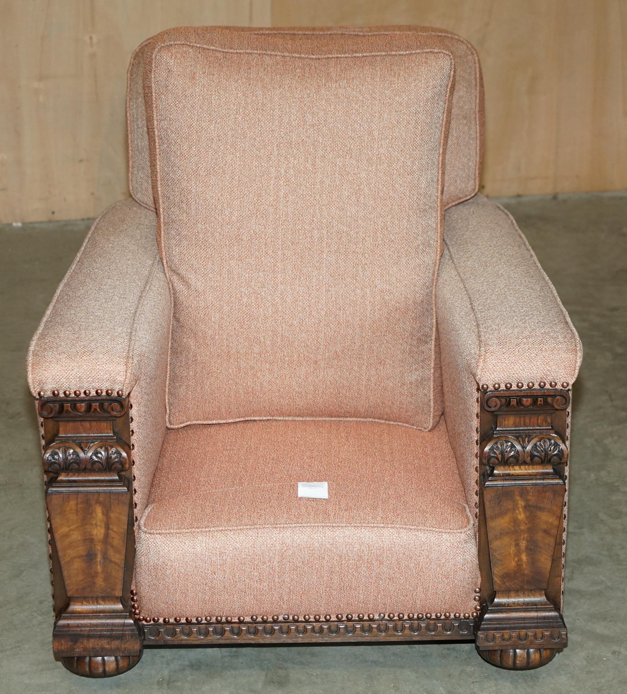 PAIR OF EXQUISITE ANTIQUE WILLIAM IV FLAMED HARDWOOD CIRCA 1830 CLUB ARMCHAIRs For Sale 6