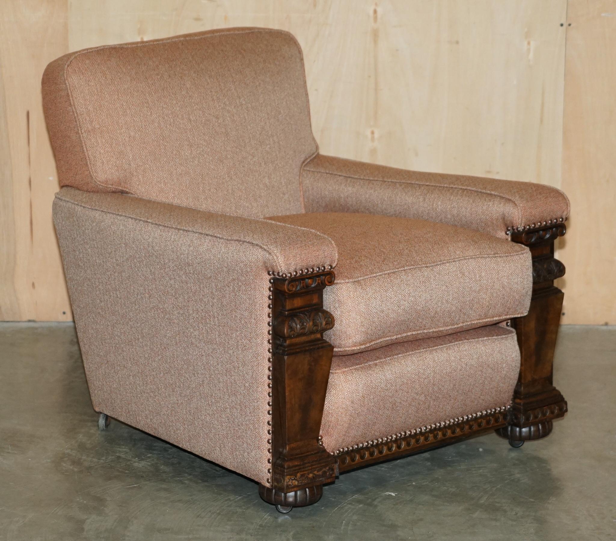 PAIR OF EXQUISITE ANTIQUE WILLIAM IV FLAMED HARDWOOD CIRCA 1830 CLUB ARMCHAIRs For Sale 7