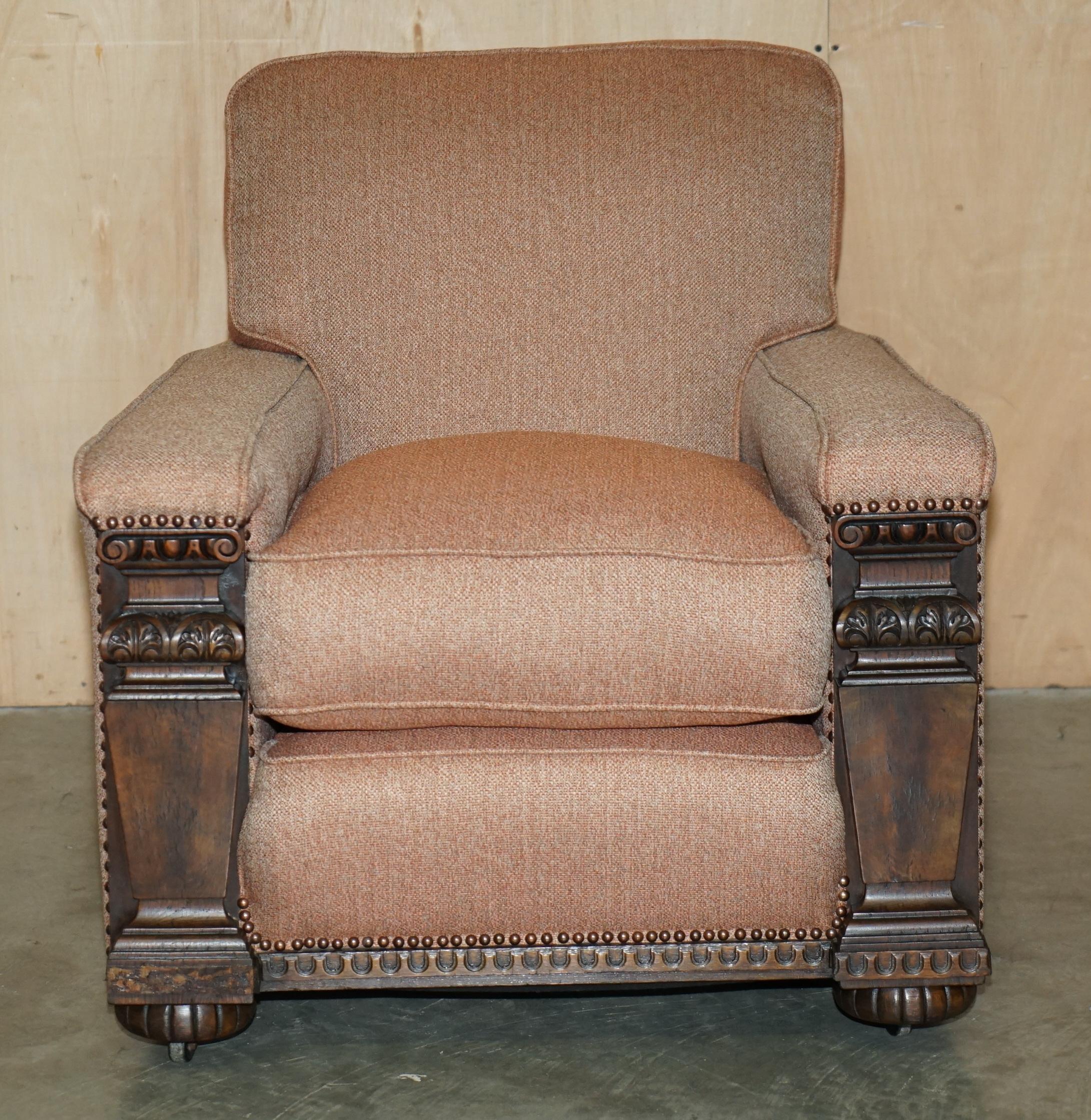 PAIR OF EXQUISITE ANTIQUE WILLIAM IV FLAMED HARDWOOD CIRCA 1830 CLUB ARMCHAIRs For Sale 8