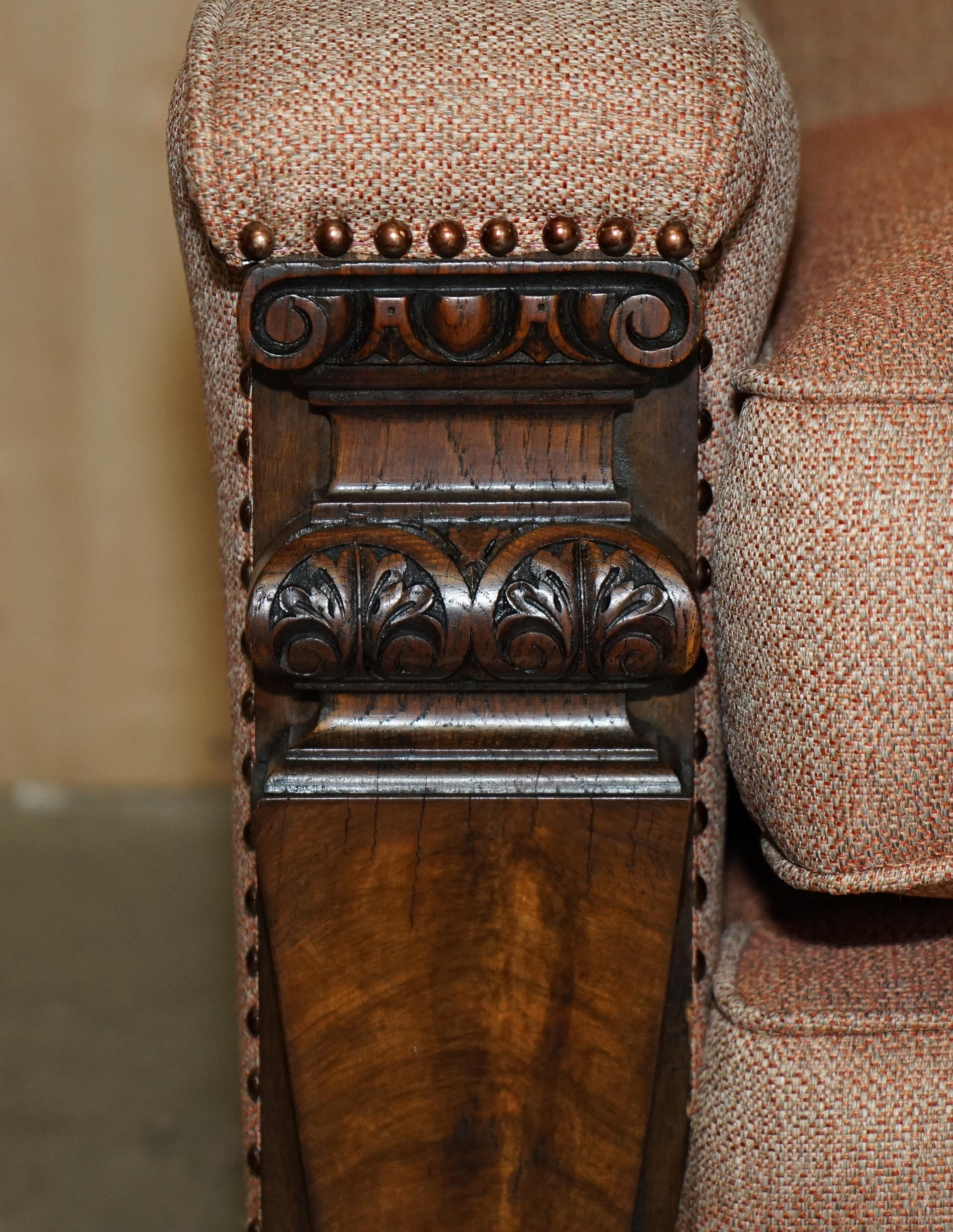 PAIR OF EXQUISITE ANTIQUE WILLIAM IV FLAMED HARDWOOD CIRCA 1830 CLUB ARMCHAIRs In Good Condition For Sale In West Sussex, Pulborough