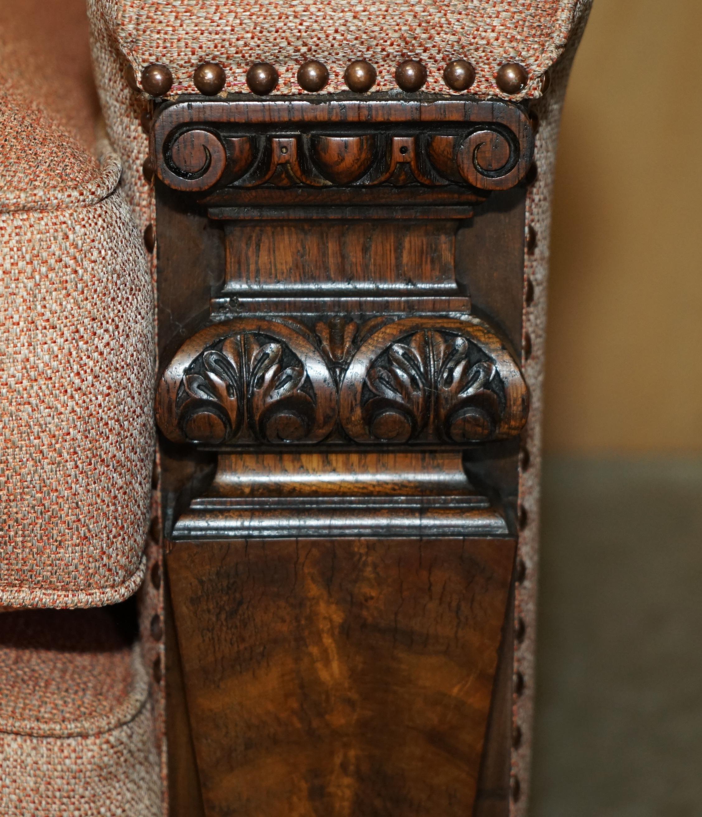 PAIR OF EXQUISITE ANTIQUE WILLIAM IV FLAMED HARDWOOD CIRCA 1830 CLUB ARMCHAIRs For Sale 1