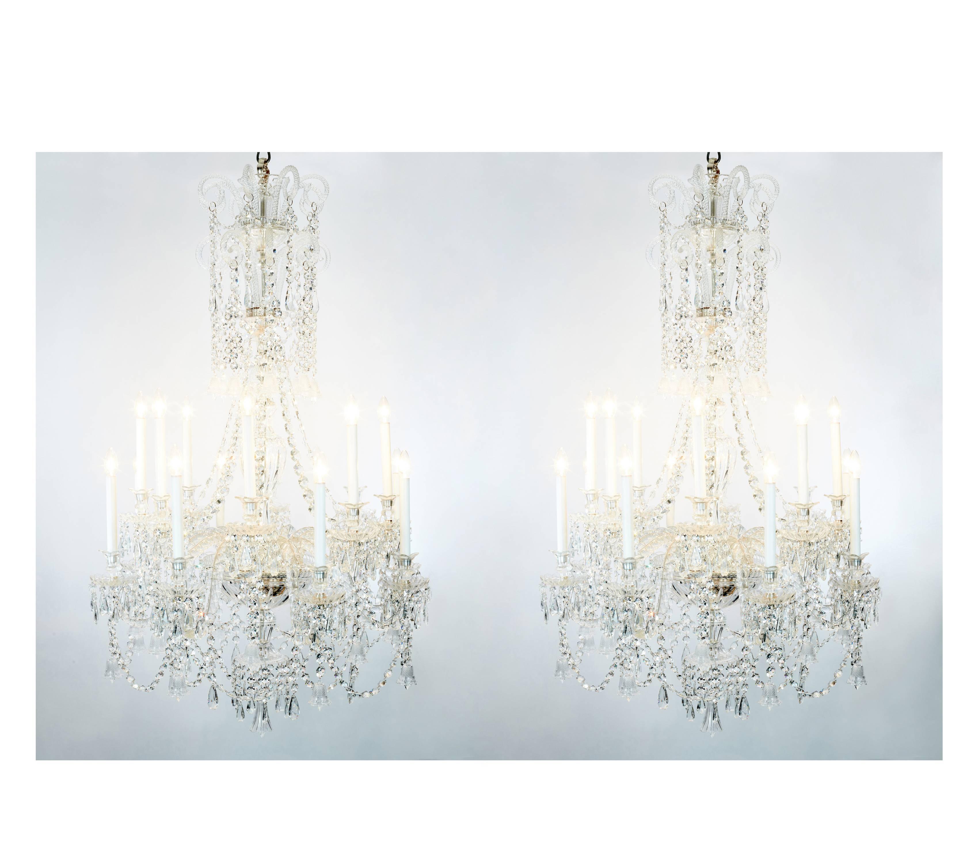 Pair of Exquisite Baccarat Crystal Chandeliers, 2