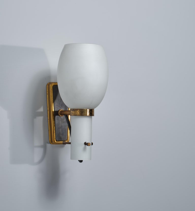 Pair of Exquisite MidCentury Modern Italian Wall Sconces For Sale at