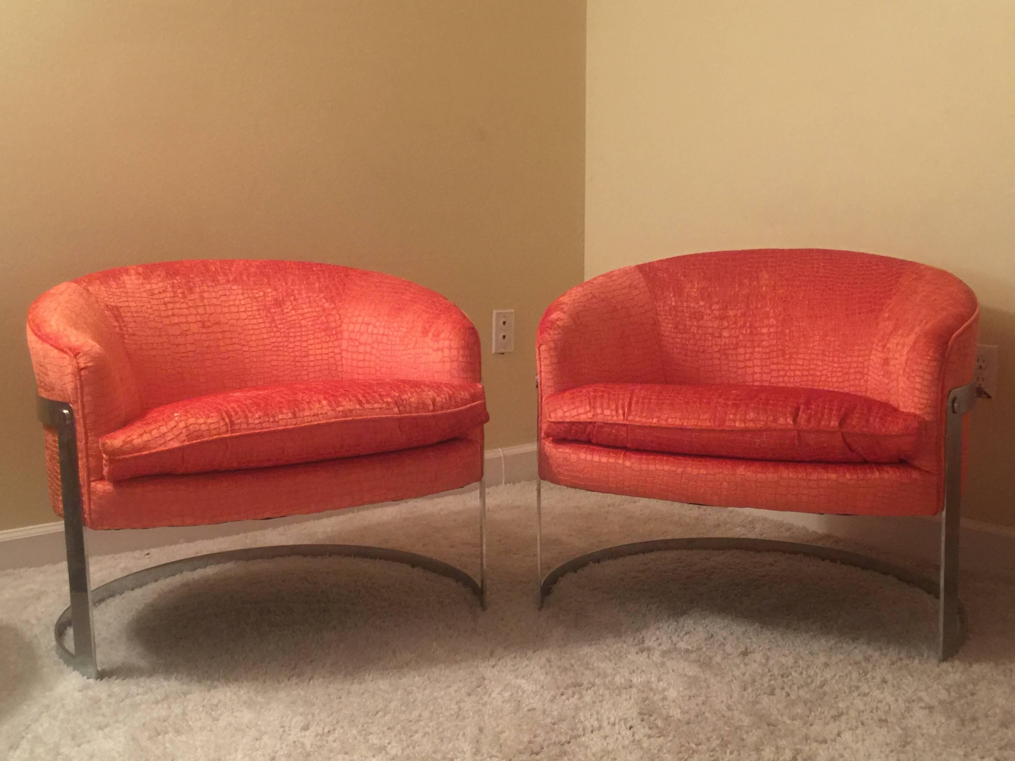 Completely restored seat and cushion, elegantly upholstered in a fresh orange coral faux alligator. 


History of Milo's early years and things that occurred in his early childhood would shape his destiny as a designer. Baughman moved with his