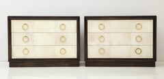 Pair of Exquisite Parchment Dressers by T H Robsjohn Gibbings