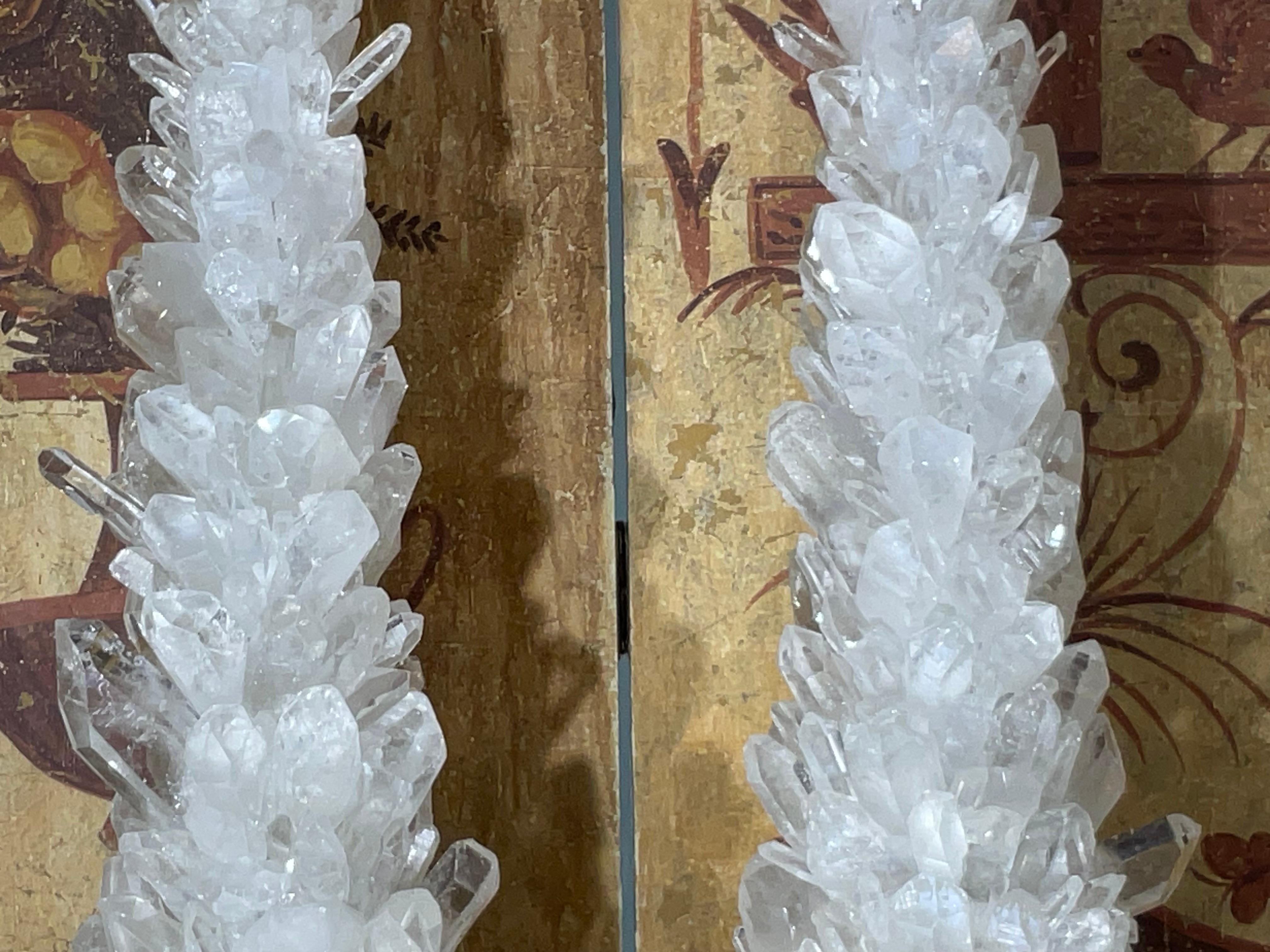 Coppia di squisite lampade da tavolo in cristallo di rocca e quarzo di Joseph Malekan in vendita 9
