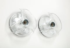Extra große 1970er Peill & Putzler Wave Lights /Sconces, Paar