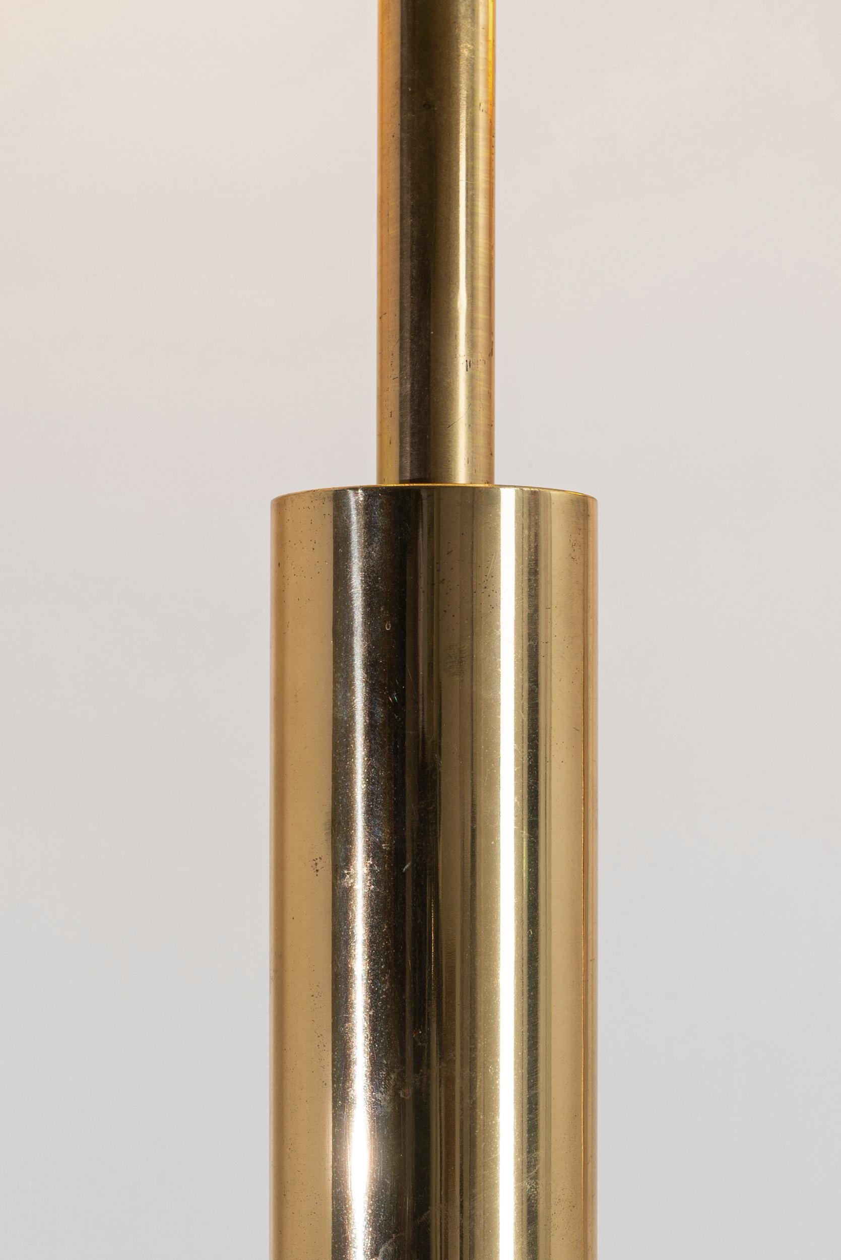Pair of Extra Large Brass and Opal Glass Wall Lamps, Europe 1960s For Sale 2