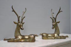 Pair of Extra Large Brass Deer by Sarreid ltd, Spain 1970s